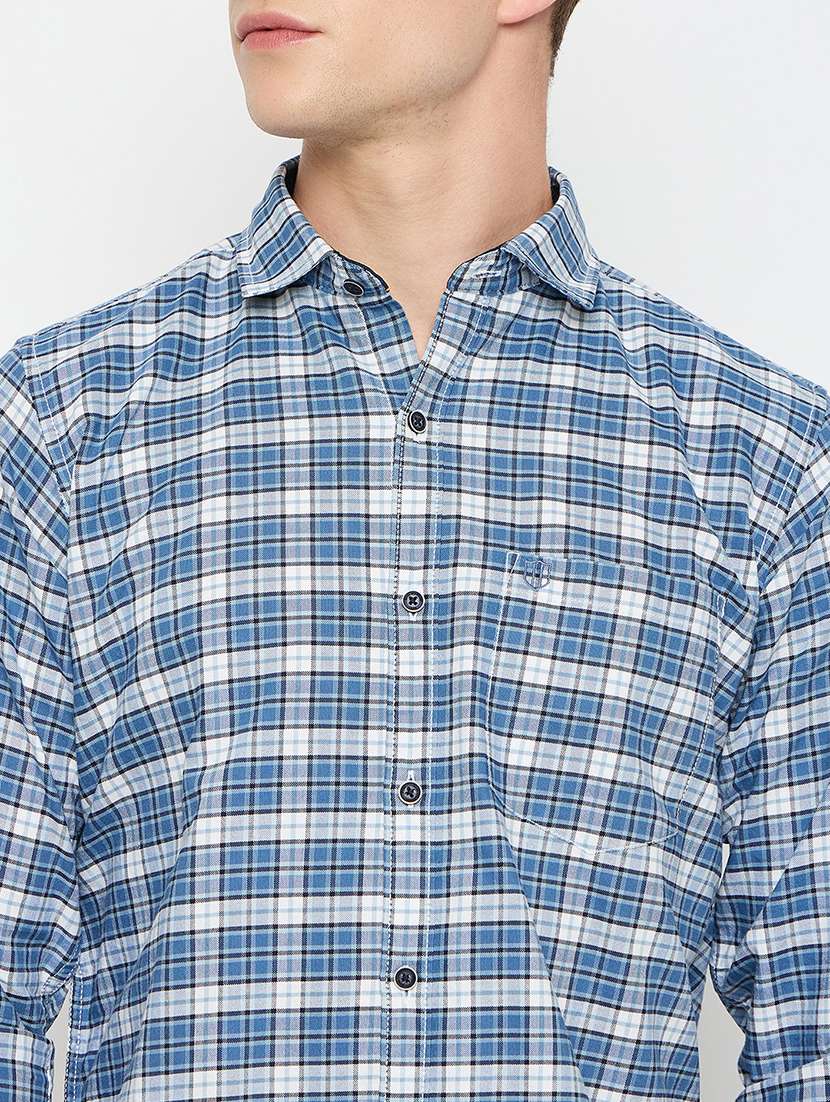 men long sleeves checkered casual shirt - 21743343 -  Standard Image - 5