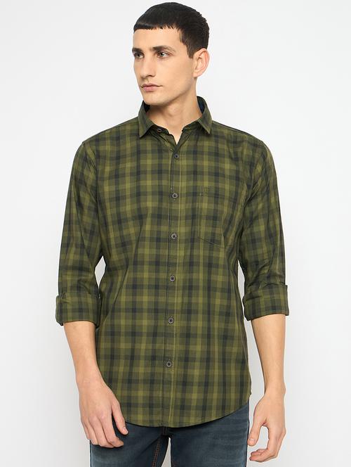 men long sleeves checkered casual shirt - 21743344 - Standard Image - 0