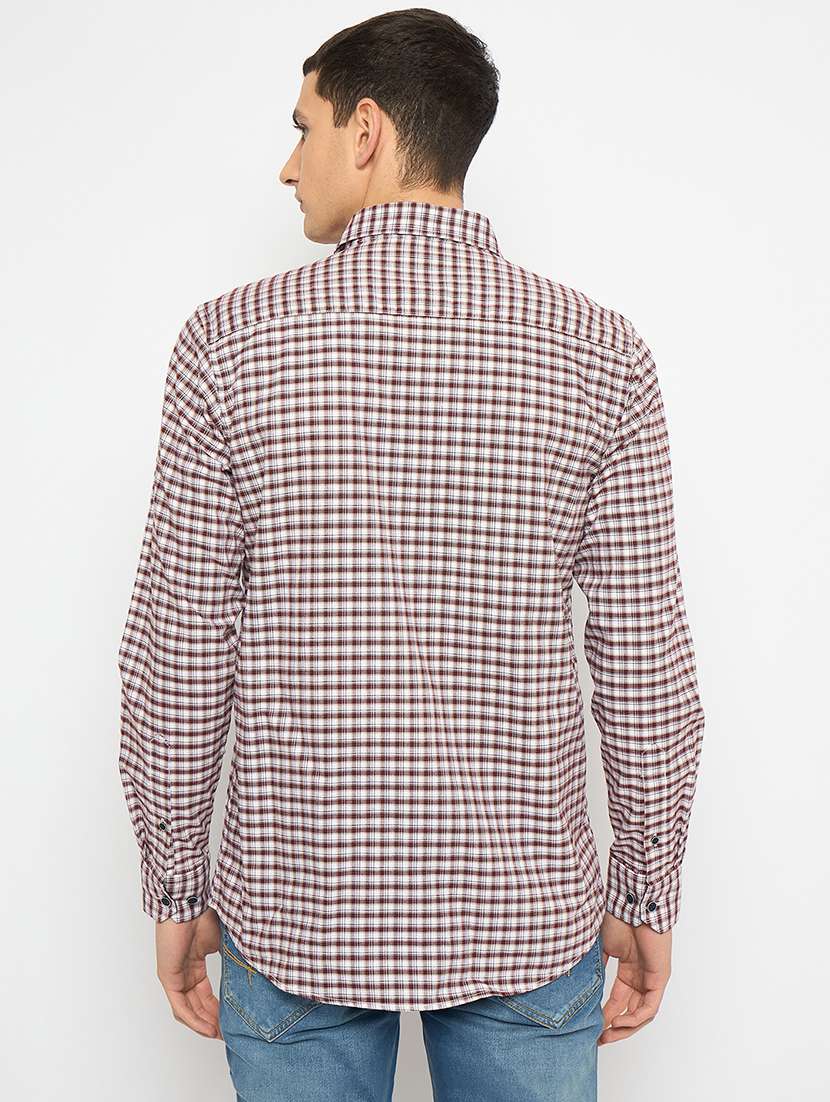 men long sleeves checkered casual shirt - 21743348 -  Standard Image - 3