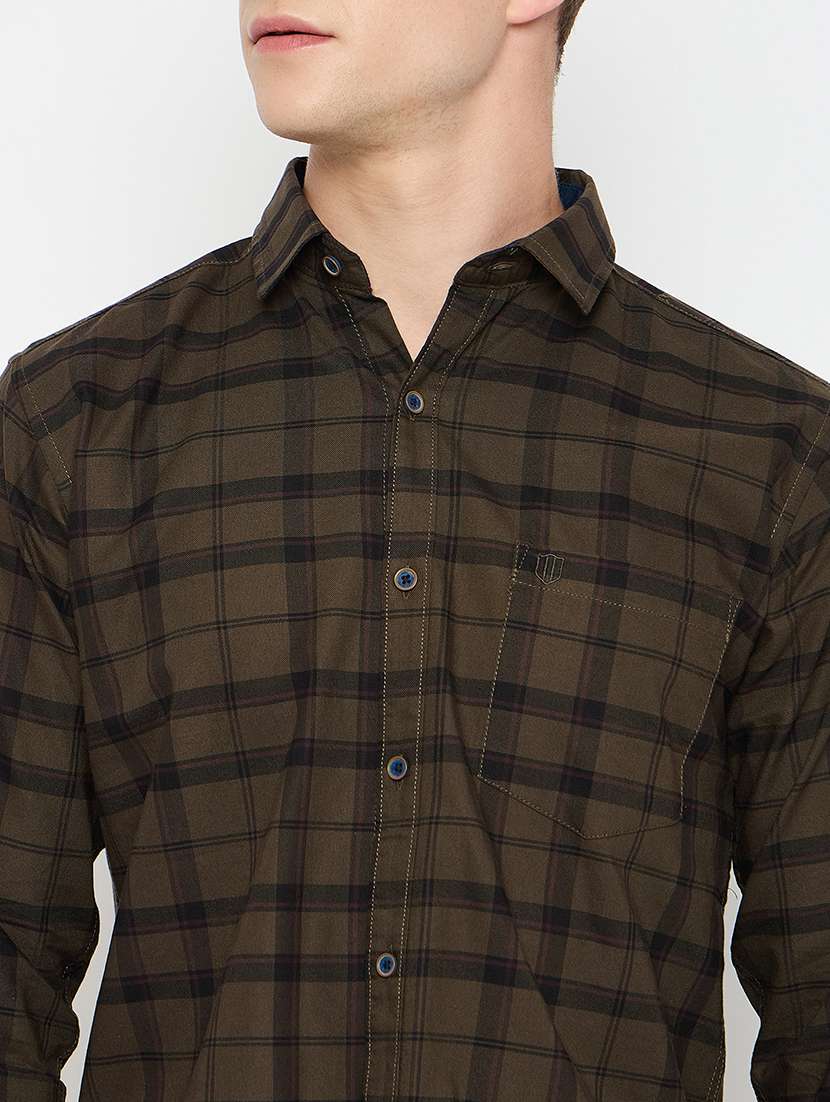 men long sleeves checkered casual shirt - 21743350 -  Standard Image - 5