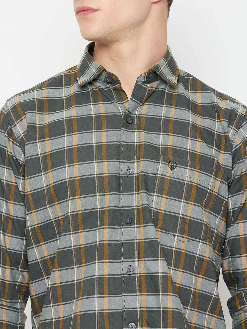 men long sleeves checkered casual shirt - 21743357 -  Standard Image - 5