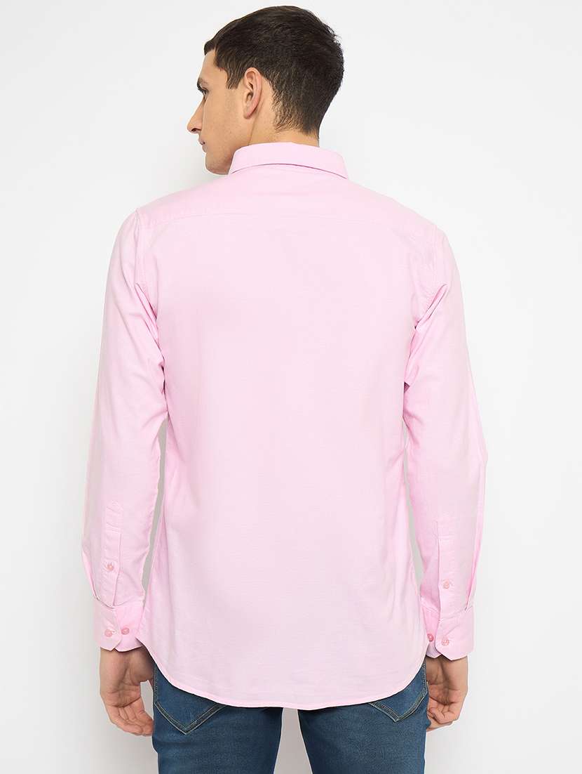 men long sleeves solid casual shirt - 21743360 -  Standard Image - 3