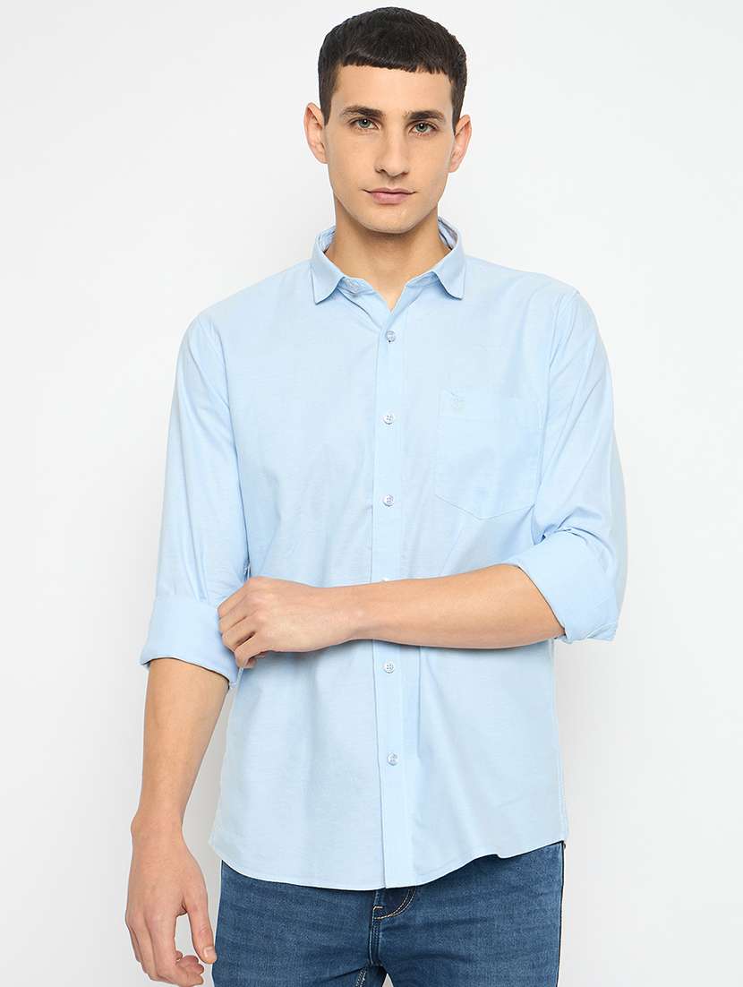 men long sleeves solid casual shirt
