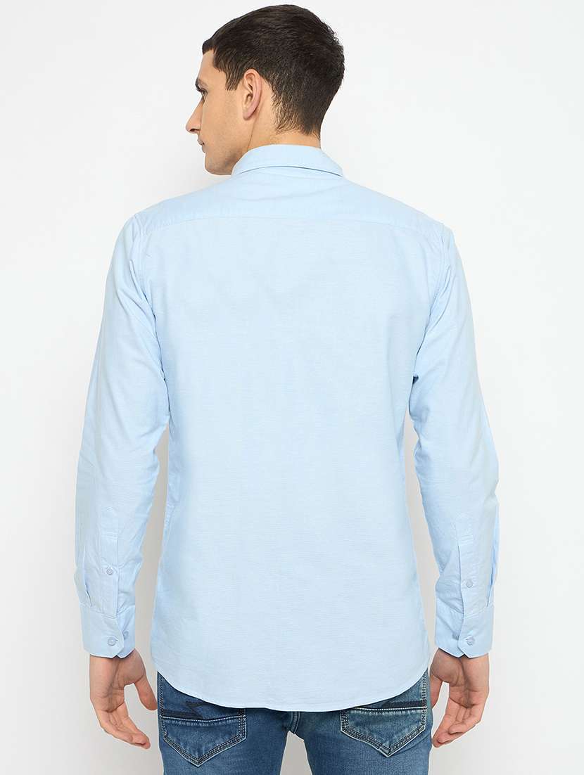 men long sleeves solid casual shirt - 21743361 -  Standard Image - 3