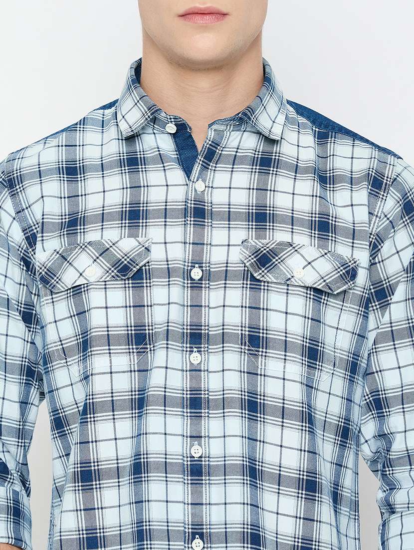 men long sleeves checkered casual shirt - 21743373 -  Standard Image - 5