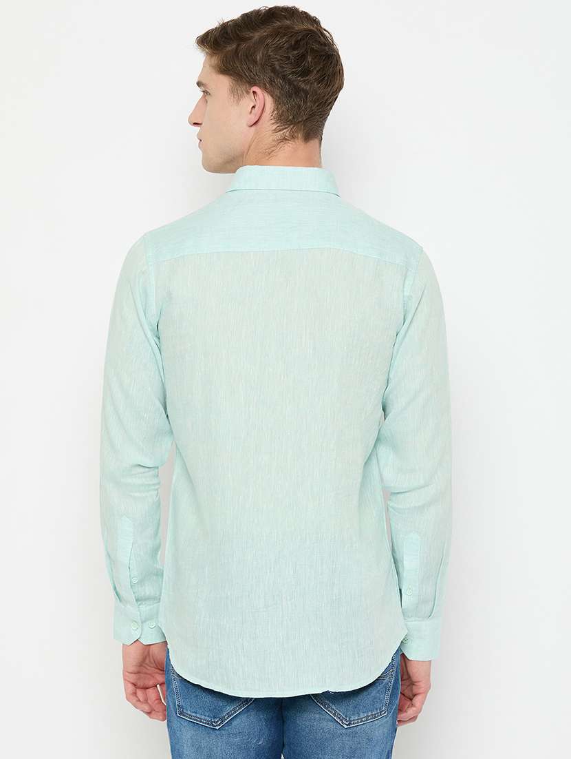 men long sleeves solid casual shirt - 21743375 -  Standard Image - 3