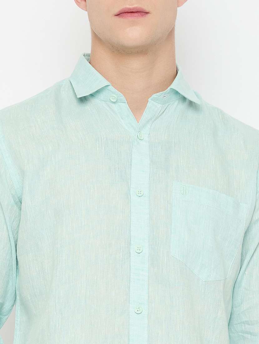 men long sleeves solid casual shirt - 21743375 -  Standard Image - 5