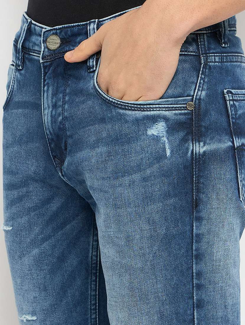men mid rise distressed jeans - 21743380 -  Standard Image - 5