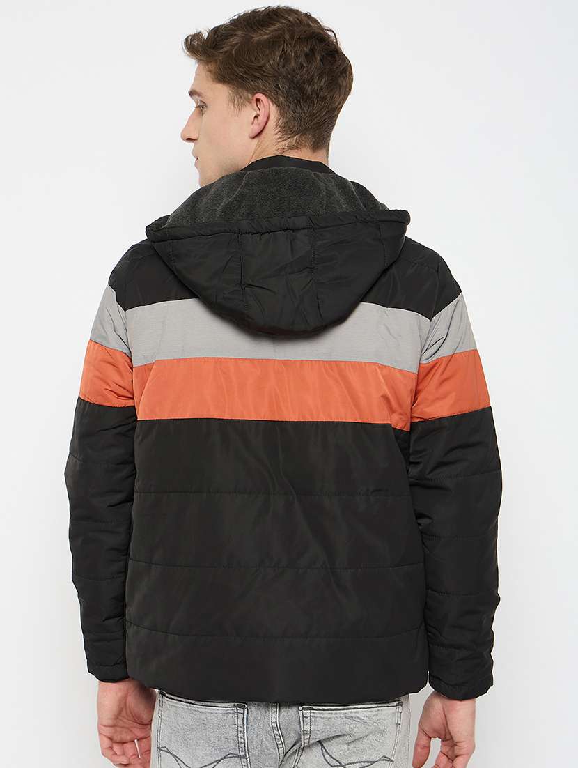 men color block hooded bomber jacket - 21743400 - Standard Image - 3