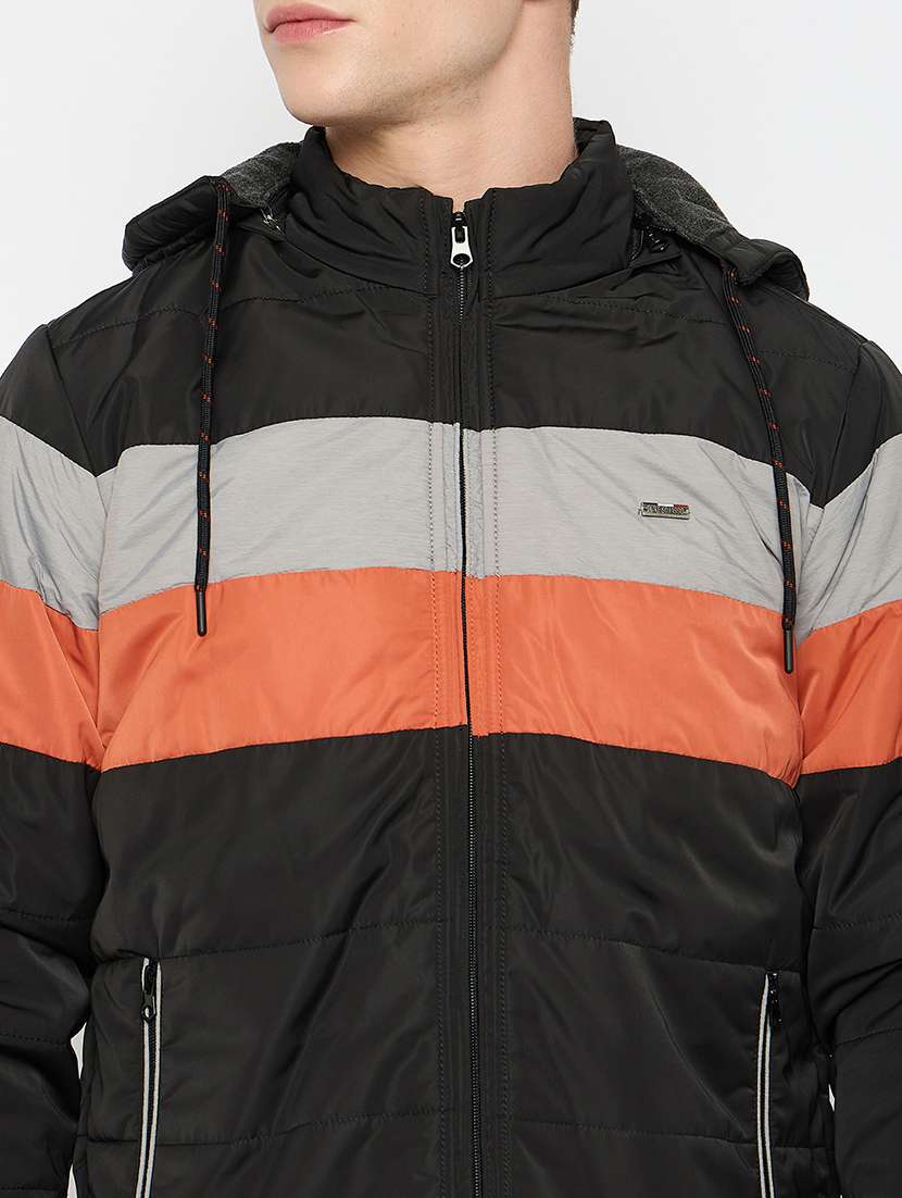 men color block hooded bomber jacket - 21743400 - Standard Image - 5