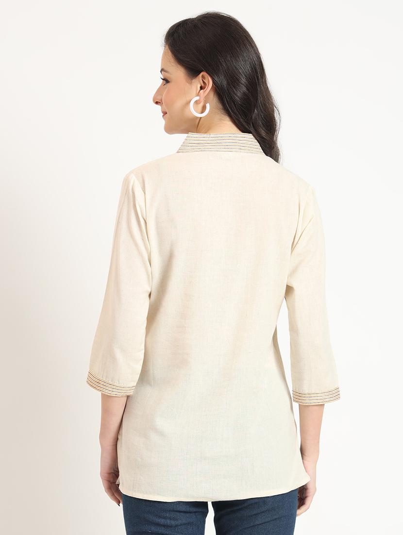 women printed three quarter sleeve tunic - 21743412 - Standard Image - 3