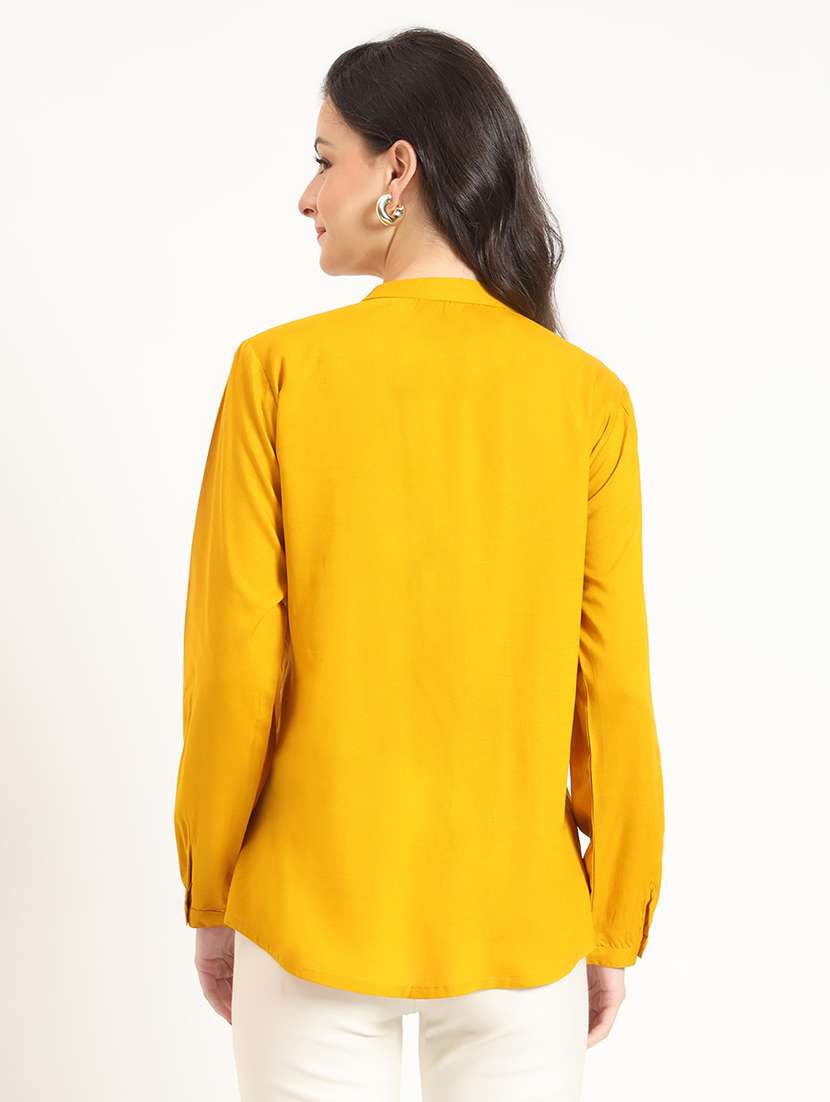 women solid long sleeve top - 21743414 - Standard Image - 3