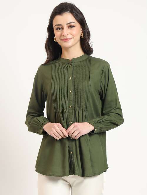 women solid long sleeve top - 21743415 -  Standard Image - 0