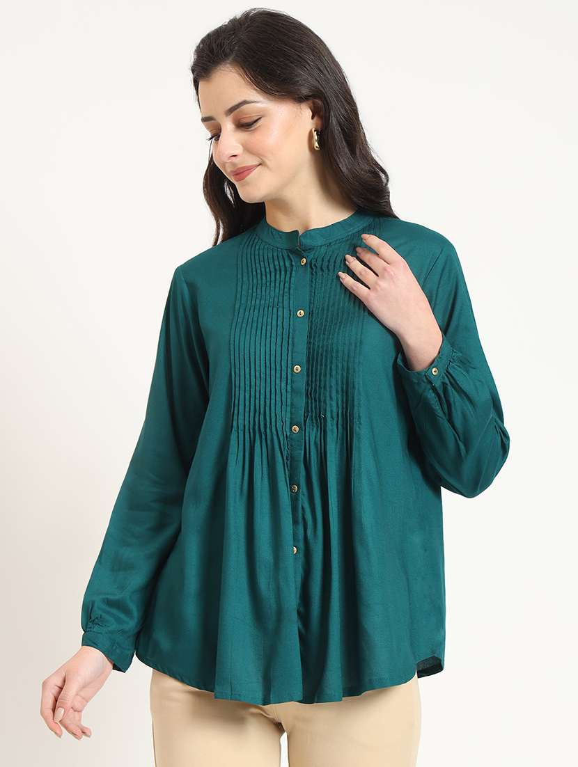women solid long sleeve top - 21743417 - Zoom Image - 0