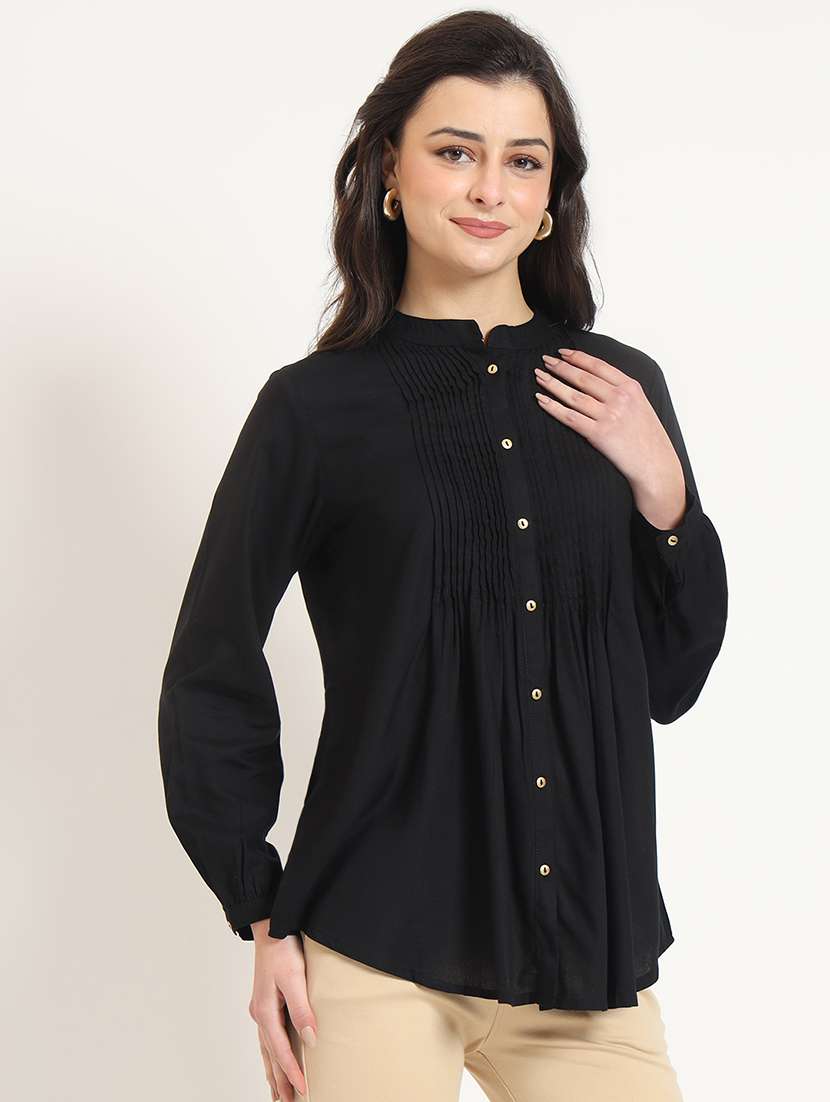 women solid long sleeve top - 21743420 - Zoom Image - 0