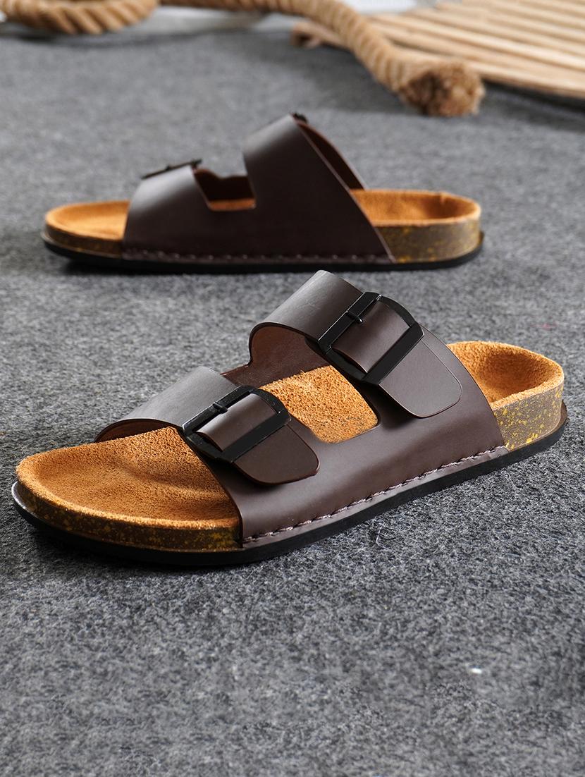 men solid slip on sandal