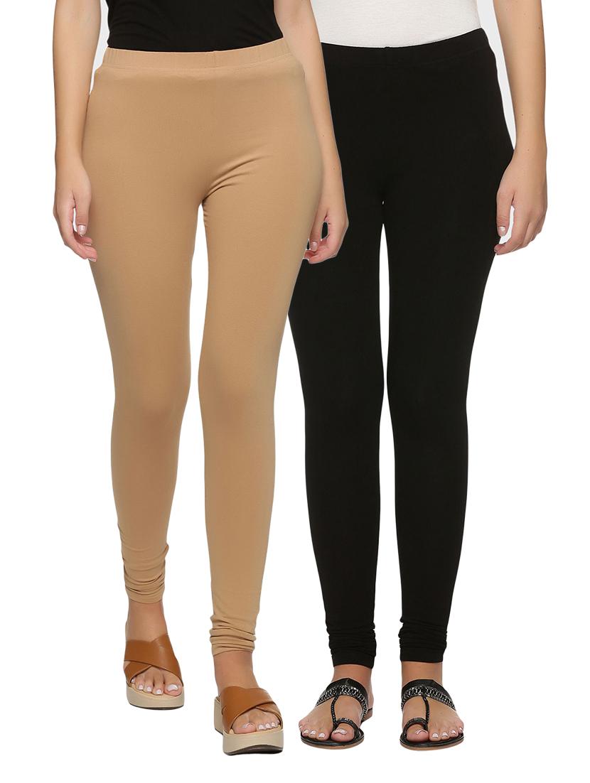 women pack of 2 solid leggings - 21743670 -  Zoom Image - 0