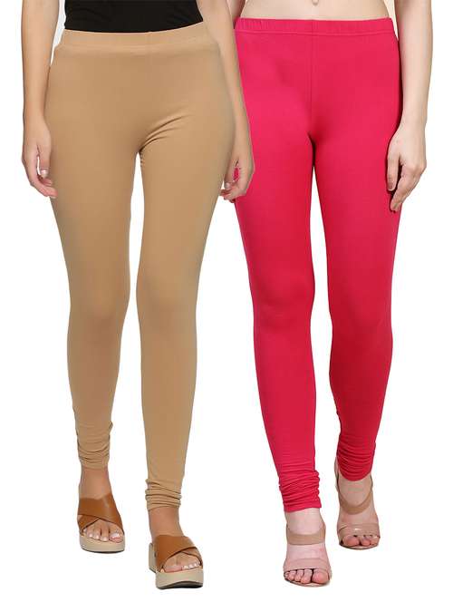 women pack of 2 solid leggings - 21743673 -  Standard Image - 0
