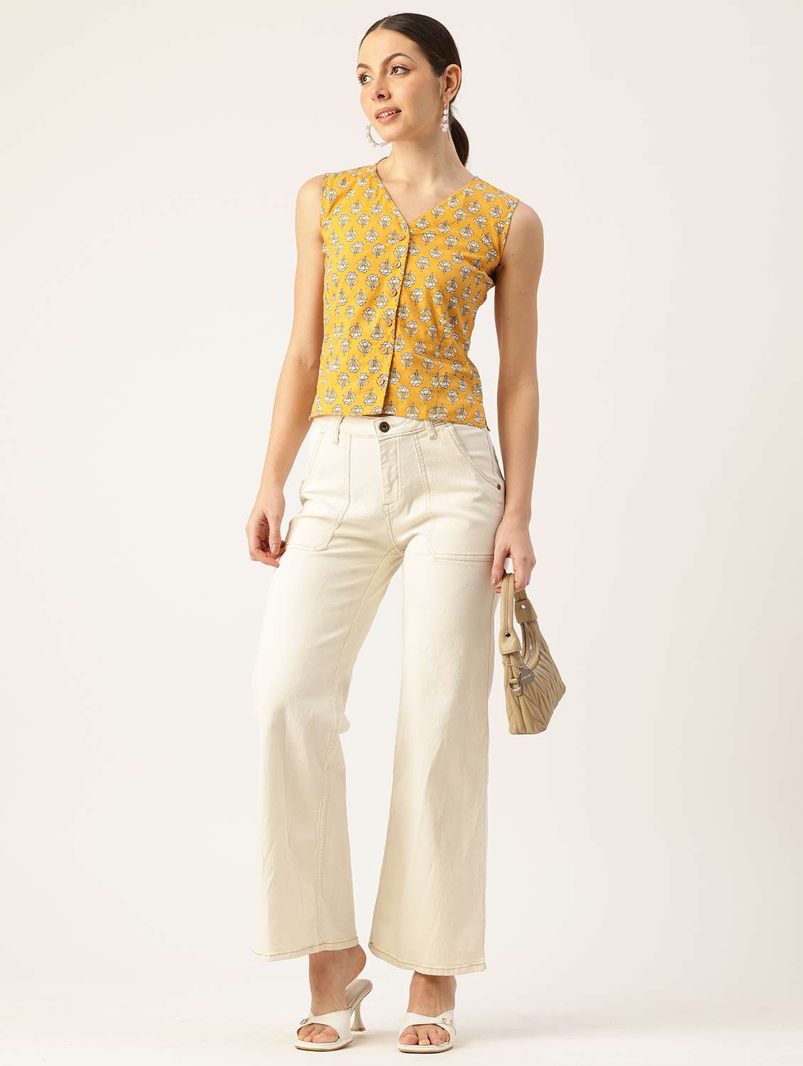 women printed sleeveless top - 21743720 - Standard Image - 3