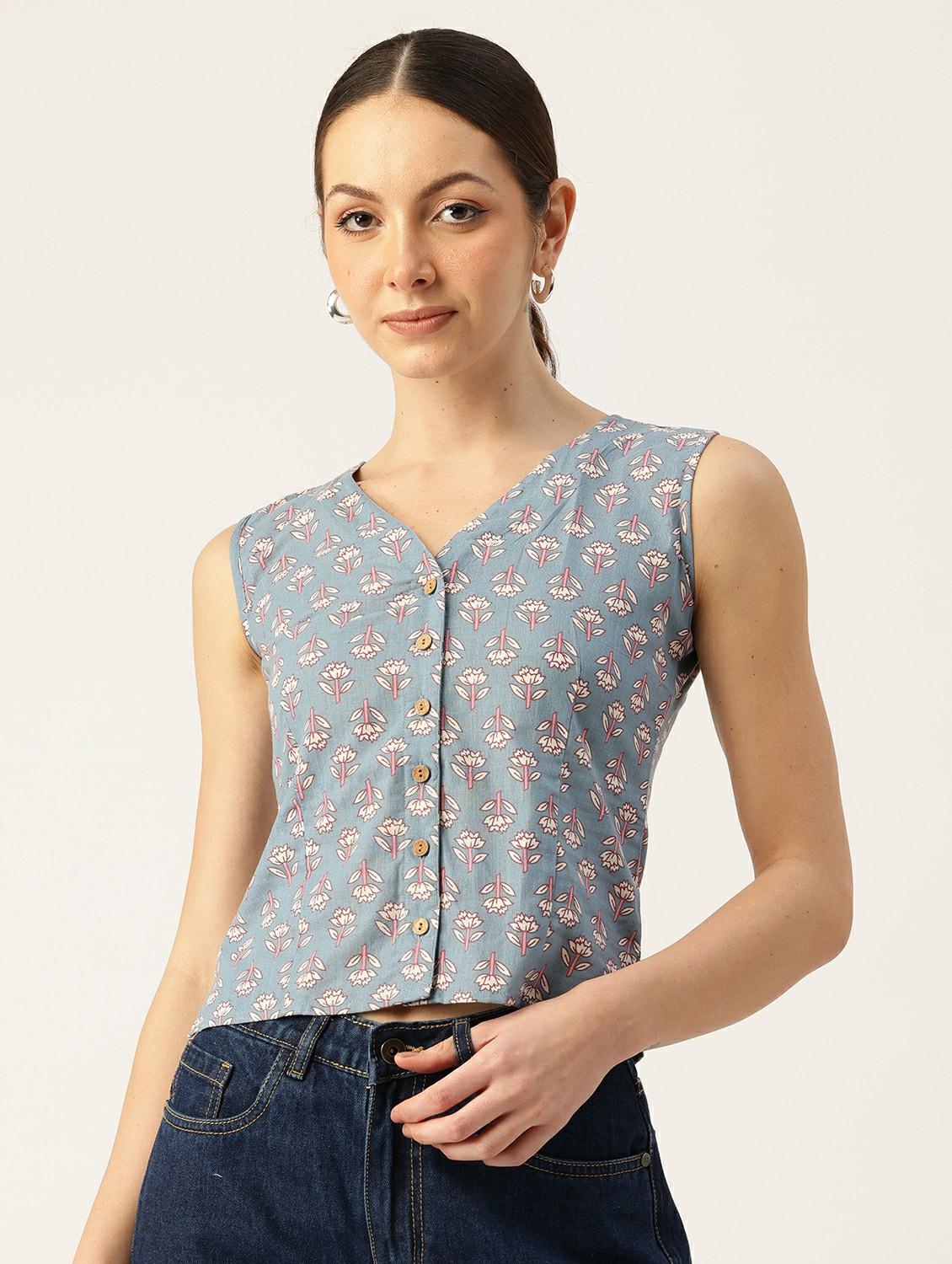 women printed sleeveless top - 21743721 - Zoom Image - 0