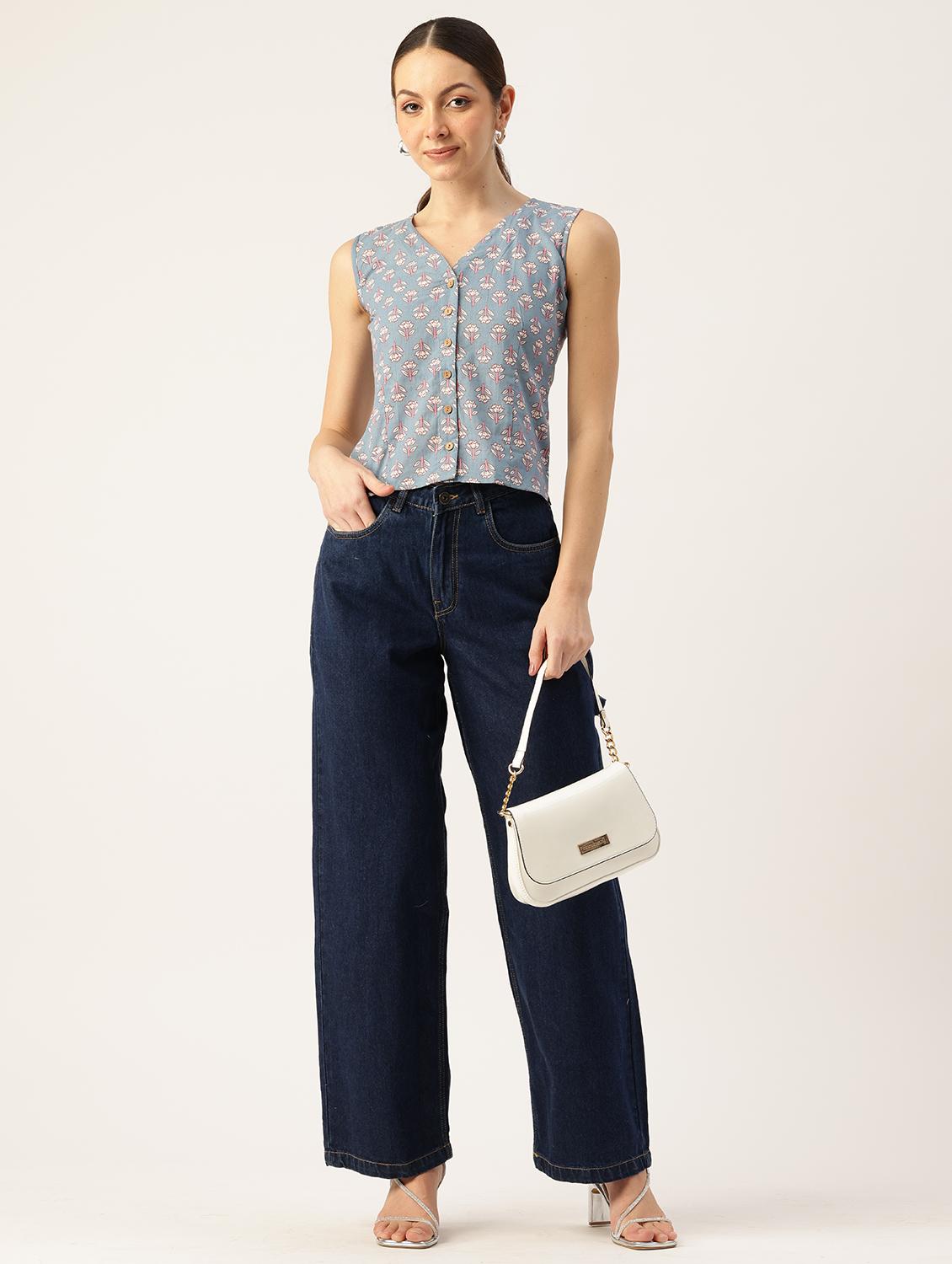 women printed sleeveless top - 21743721 - Standard Image - 3