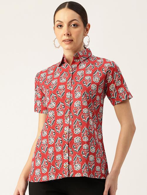 women printed short aleeve shirt - 21743723 -  Standard Image - 0