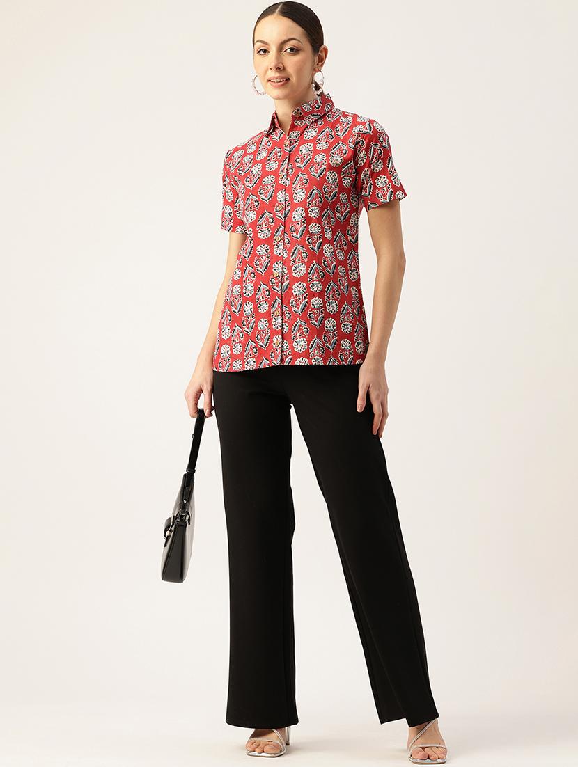 women printed short aleeve shirt - 21743723 - Standard Image - 3