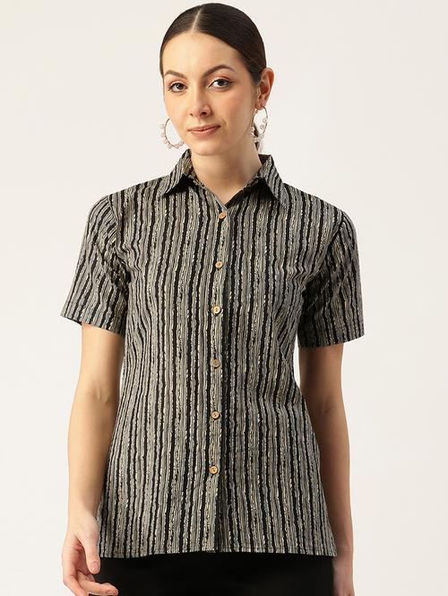 women printed short aleeve shirt - 21743725 - Standard Image - 0