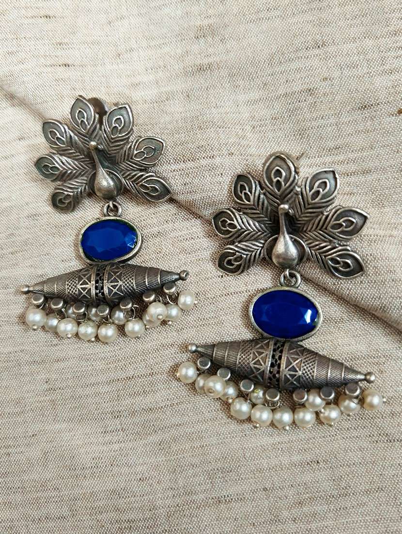 women silver brass drop earrings - 21743732 -  Zoom Image - 0