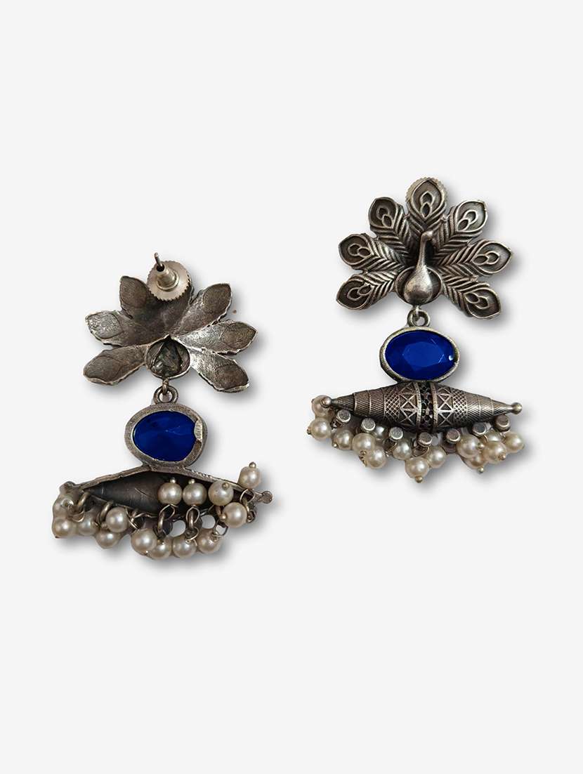 women silver brass drop earrings - 21743732 -  Standard Image - 3