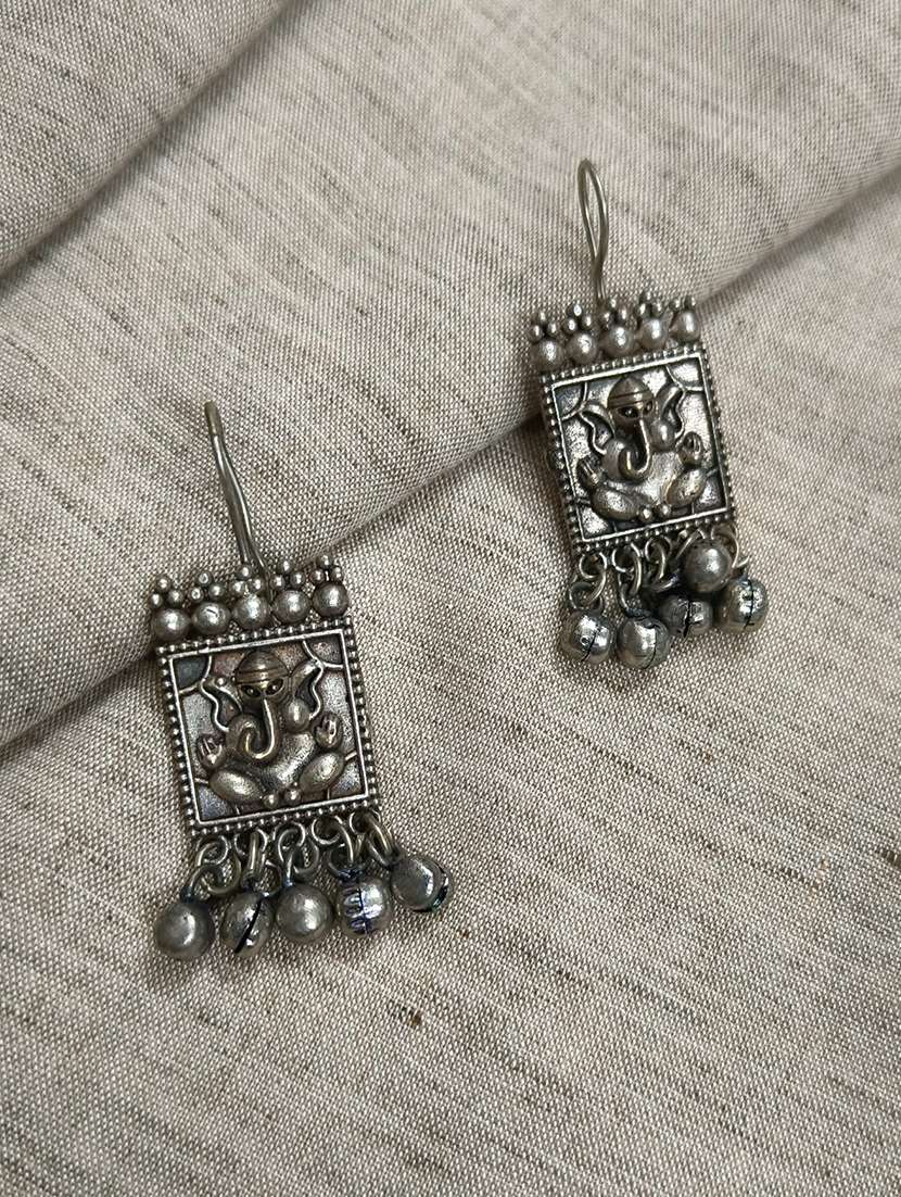 women silver brass drop earrings - 21743766 -  Zoom Image - 0