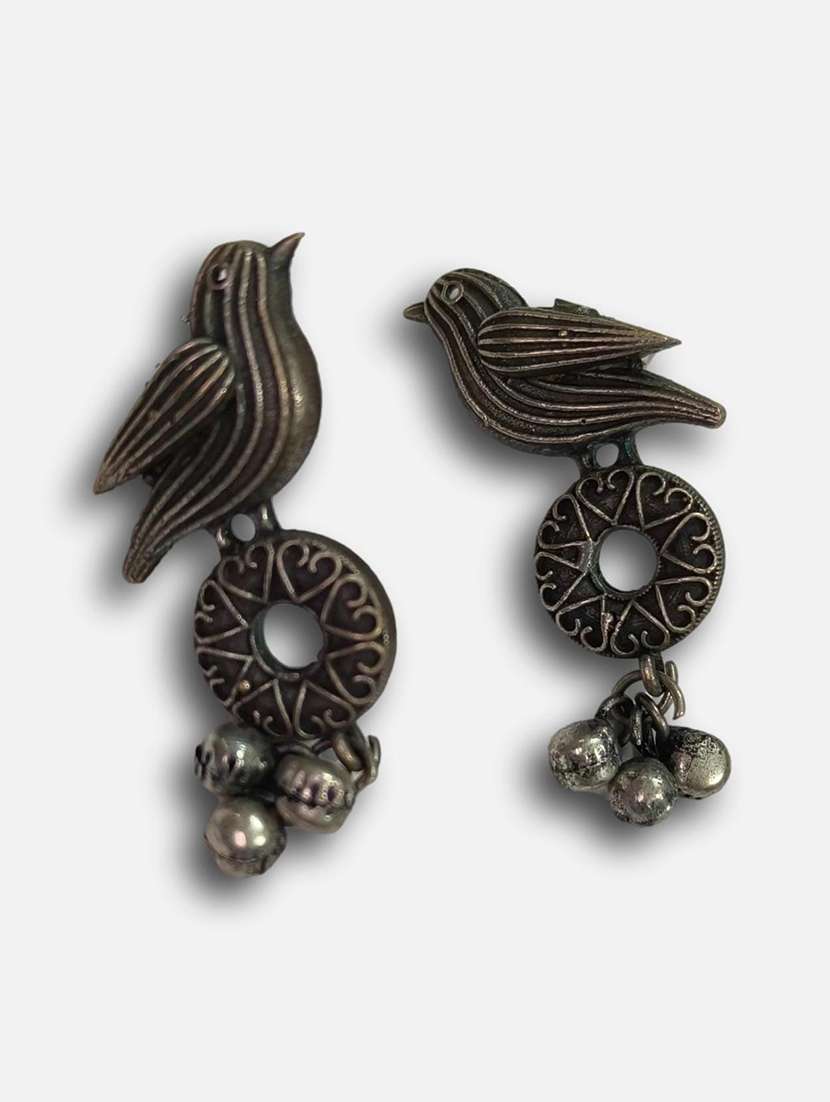 women silver brass drop earrings - 21743782 -  Standard Image - 3