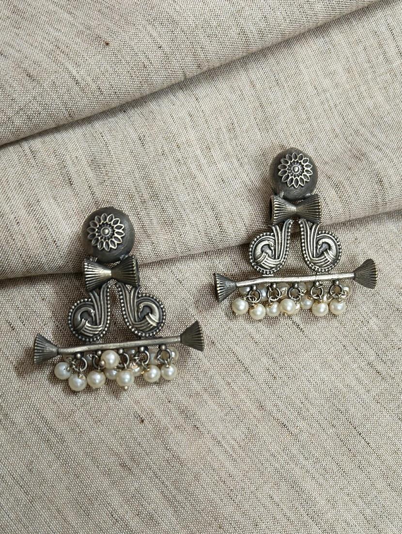 women silver brass drop earrings - 21743784 - Zoom Image - 0