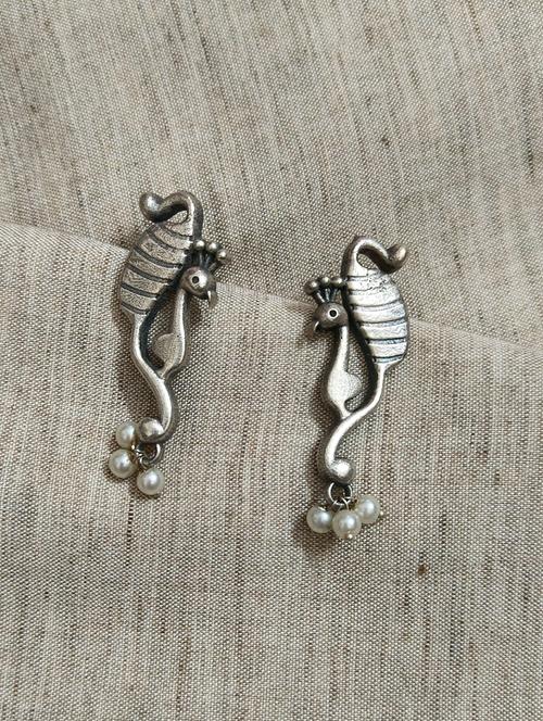 women silver brass drop earrings - 21743800 - Standard Image - 0