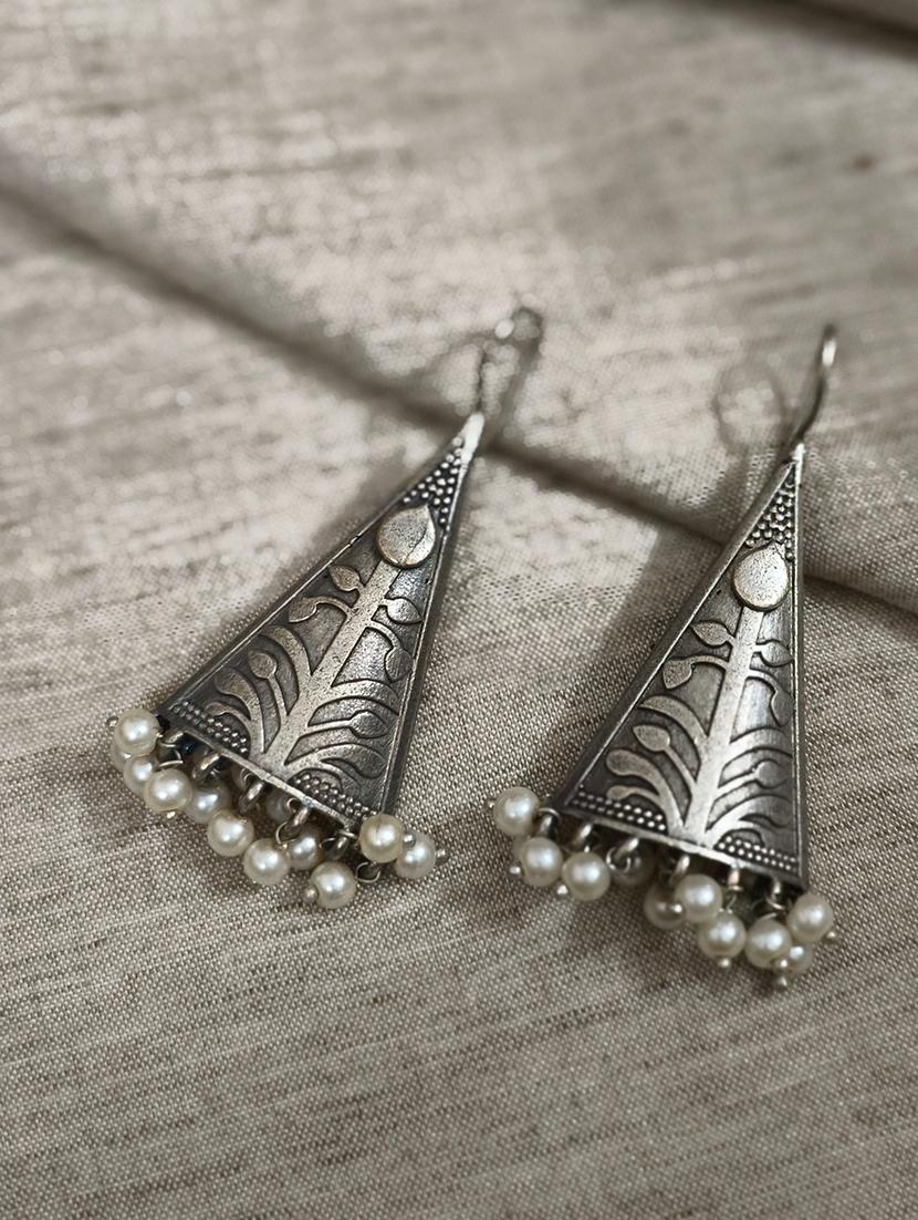 women silver brass drop earrings - 21743806 - Zoom Image - 0