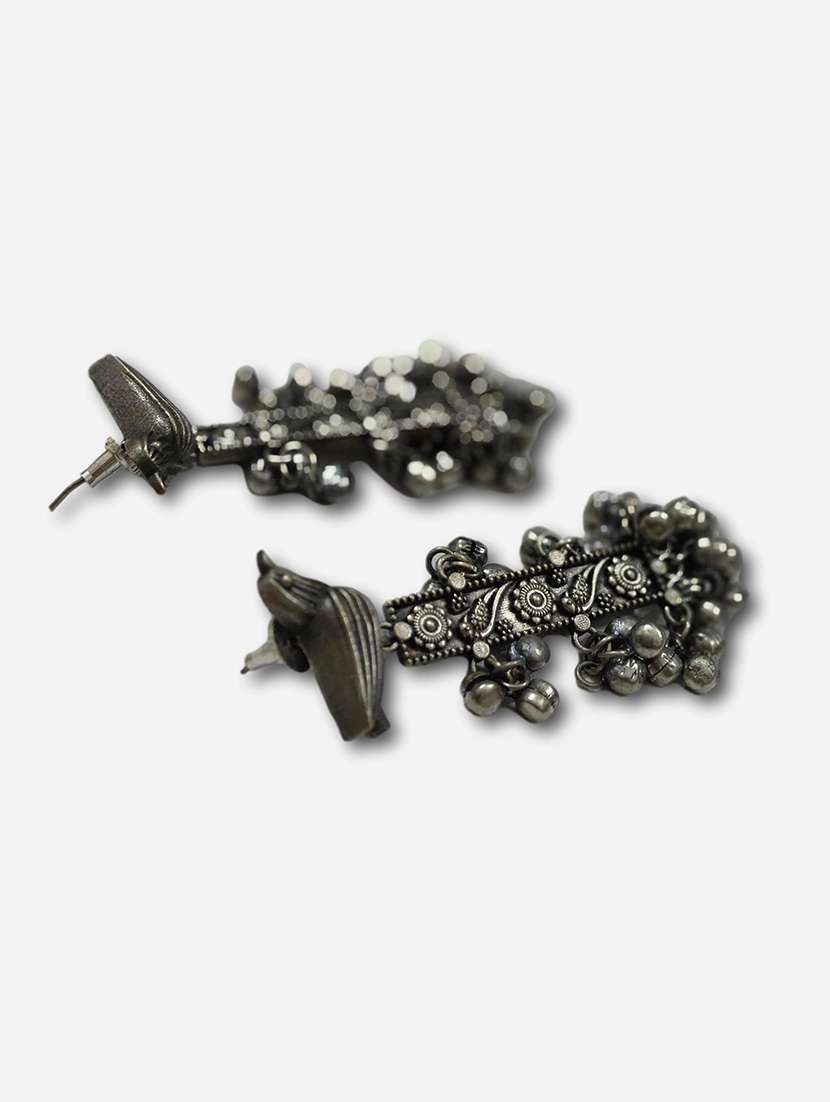 women silver brass drop earrings - 21743807 - Standard Image - 3