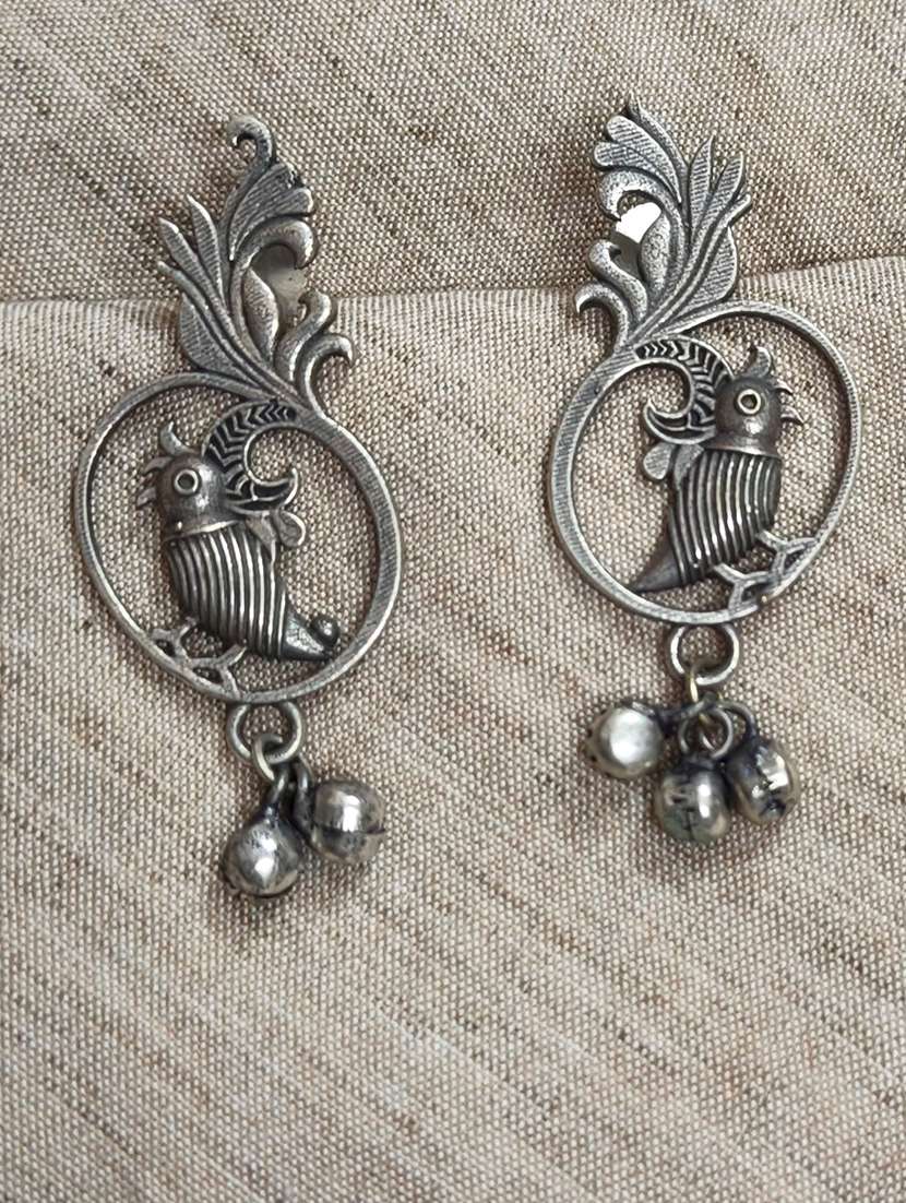 women silver brass drop earrings - 21743810 - Zoom Image - 0