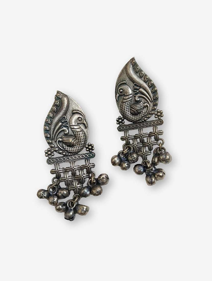 women silver brass drop earrings - 21743823 -  Standard Image - 3