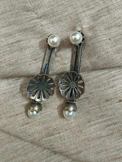 women silver brass drop earrings - 21743827 -  Standard Image - 0