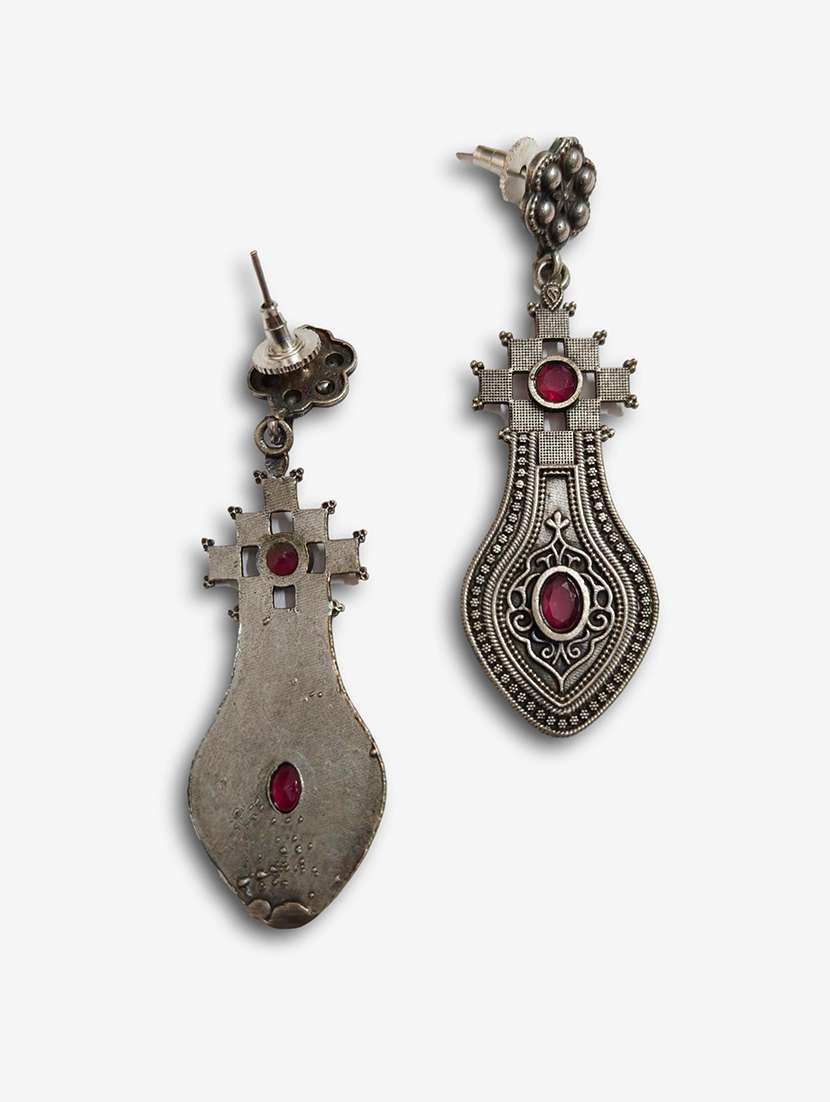 women silver brass drop earrings - 21743829 -  Standard Image - 3