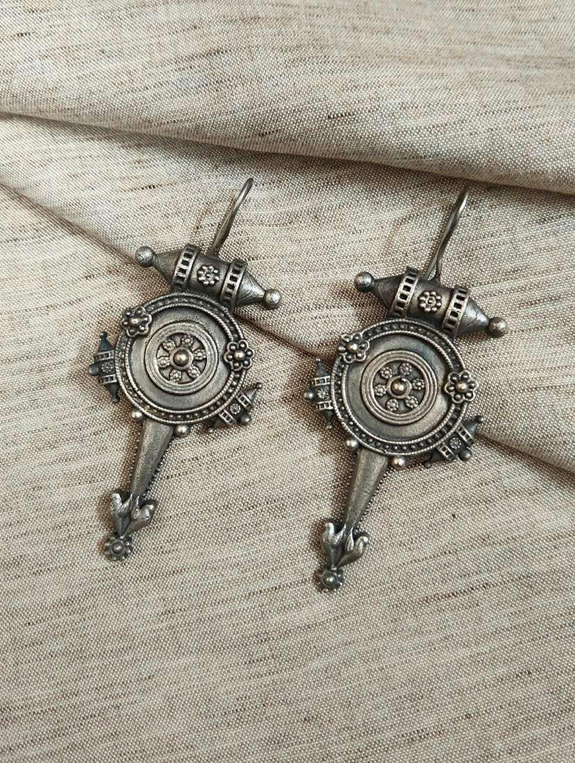 women silver brass drop earrings - 21743830 -  Zoom Image - 0