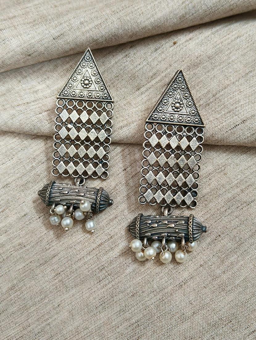 women silver brass drop earrings - 21743831 - Zoom Image - 0