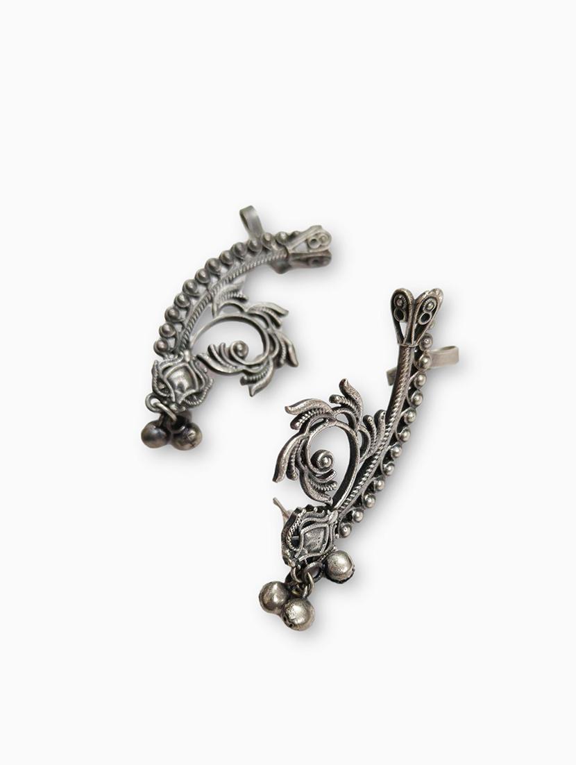 women silver brass earcuff earrings - 21743832 - Standard Image - 3