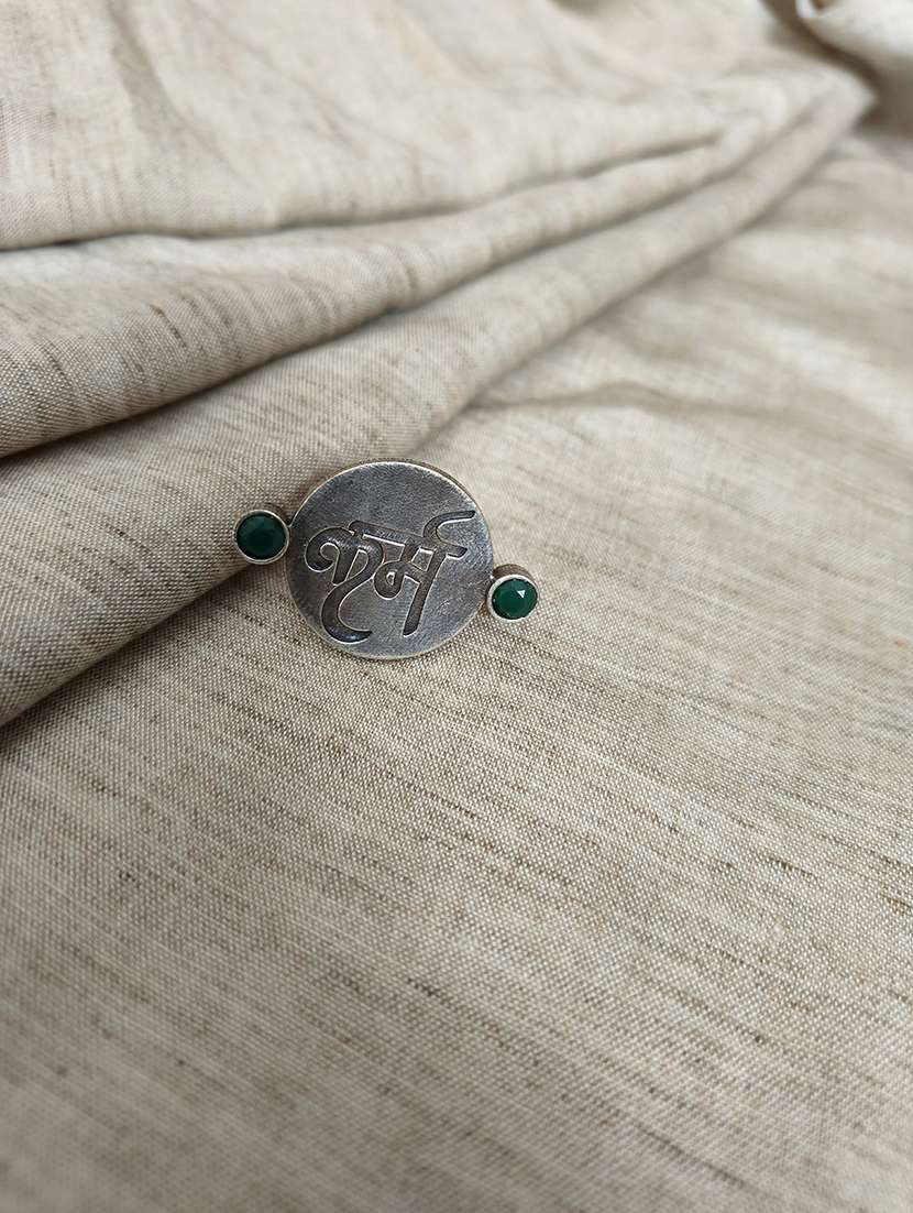 women silver brass adjustable finger ring