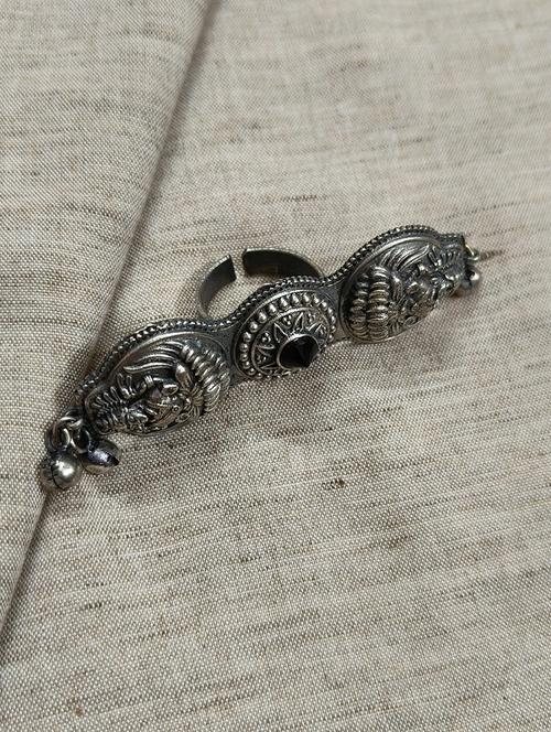 women silver brass adjustable finger ring - 21743844 - Standard Image - 0