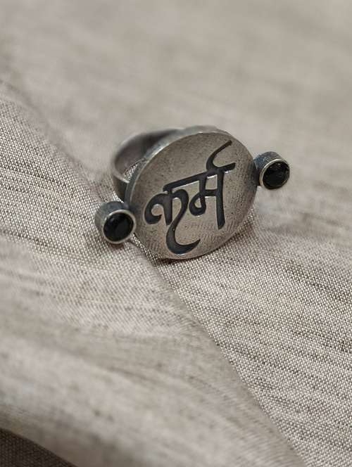 women silver brass adjustable finger ring - 21743847 -  Standard Image - 0