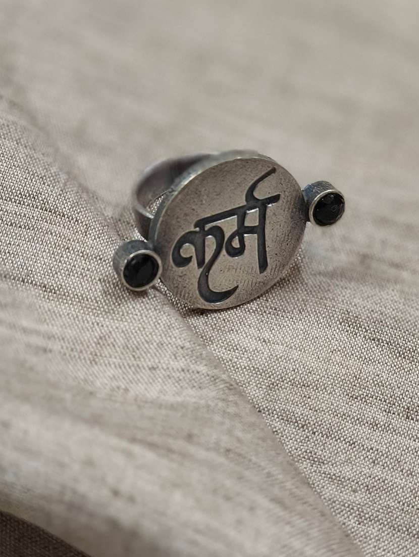 women silver brass adjustable finger ring - 21743847 -  Zoom Image - 0