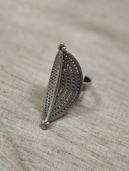women silver brass adjustable finger ring - 21743848 -  Standard Image - 0