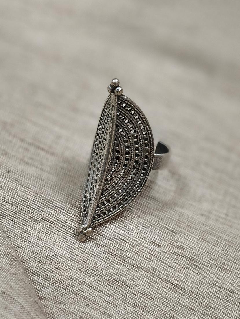women silver brass adjustable finger ring - 21743848 -  Zoom Image - 0