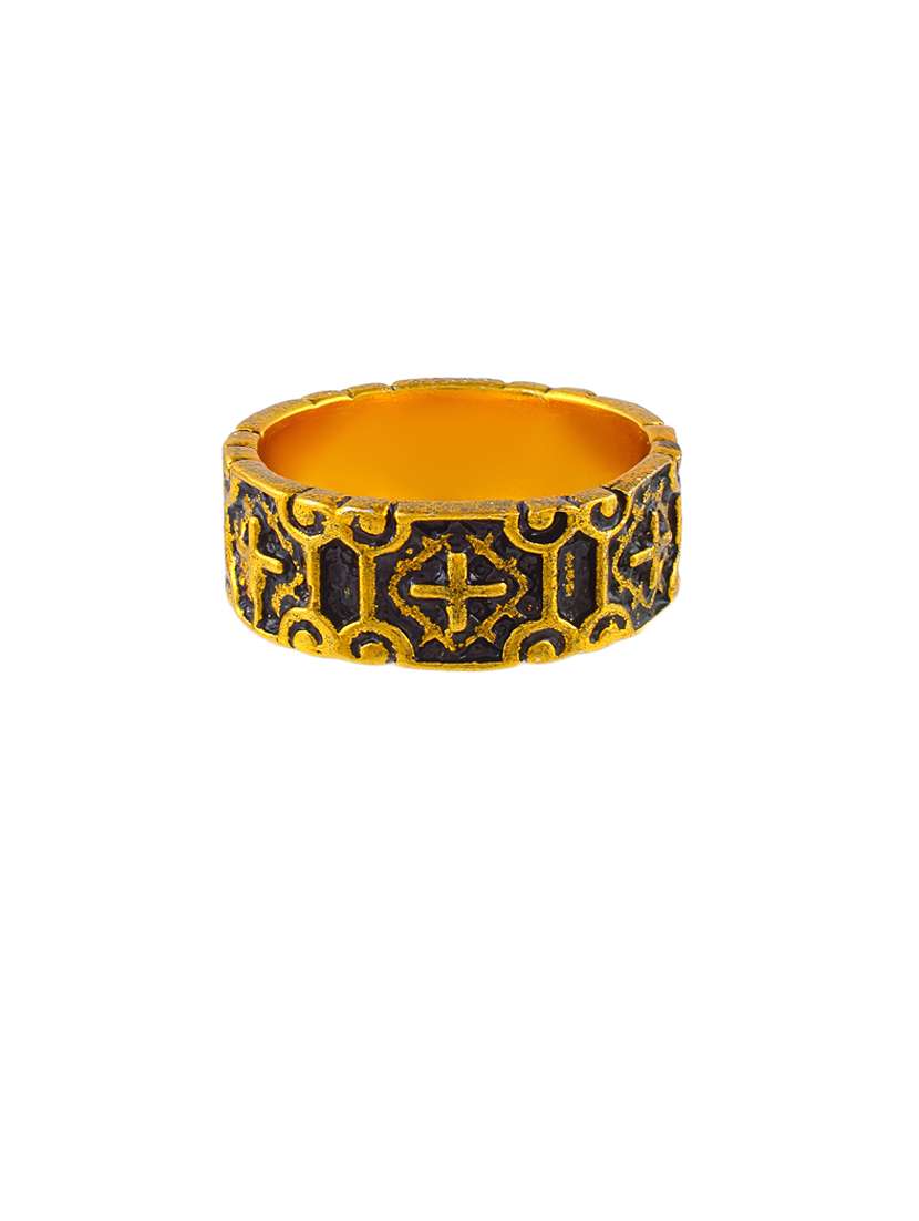 men gold brass finger ring 